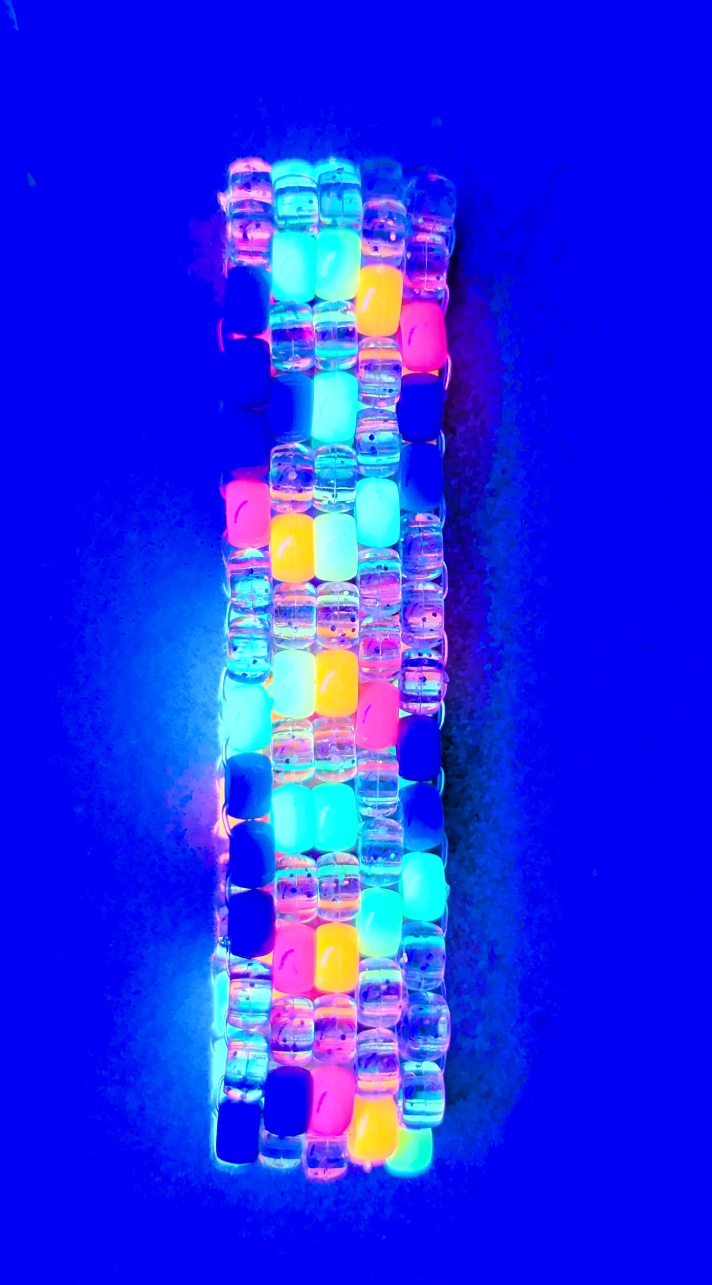 Neon Rainbow Heart Glow Bracelet