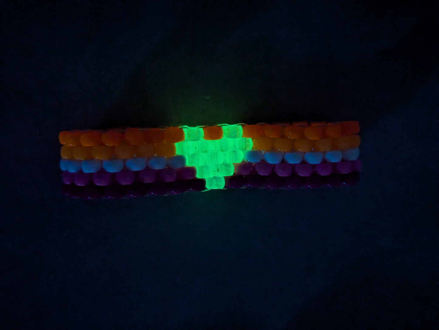 Lesbian Pride Bracelet with Glowing Heart