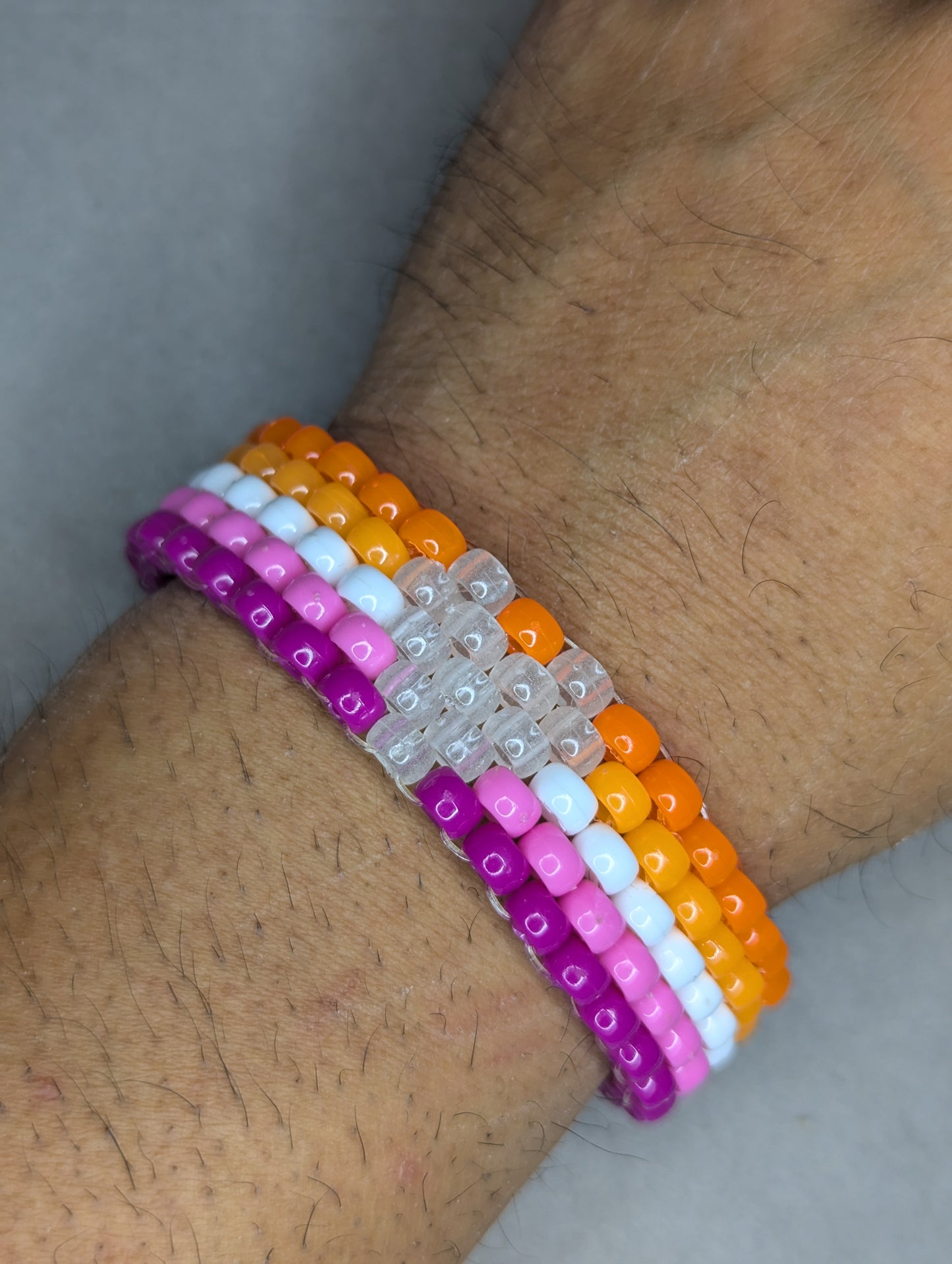 Lesbian Pride Bracelet with Glowing Heart