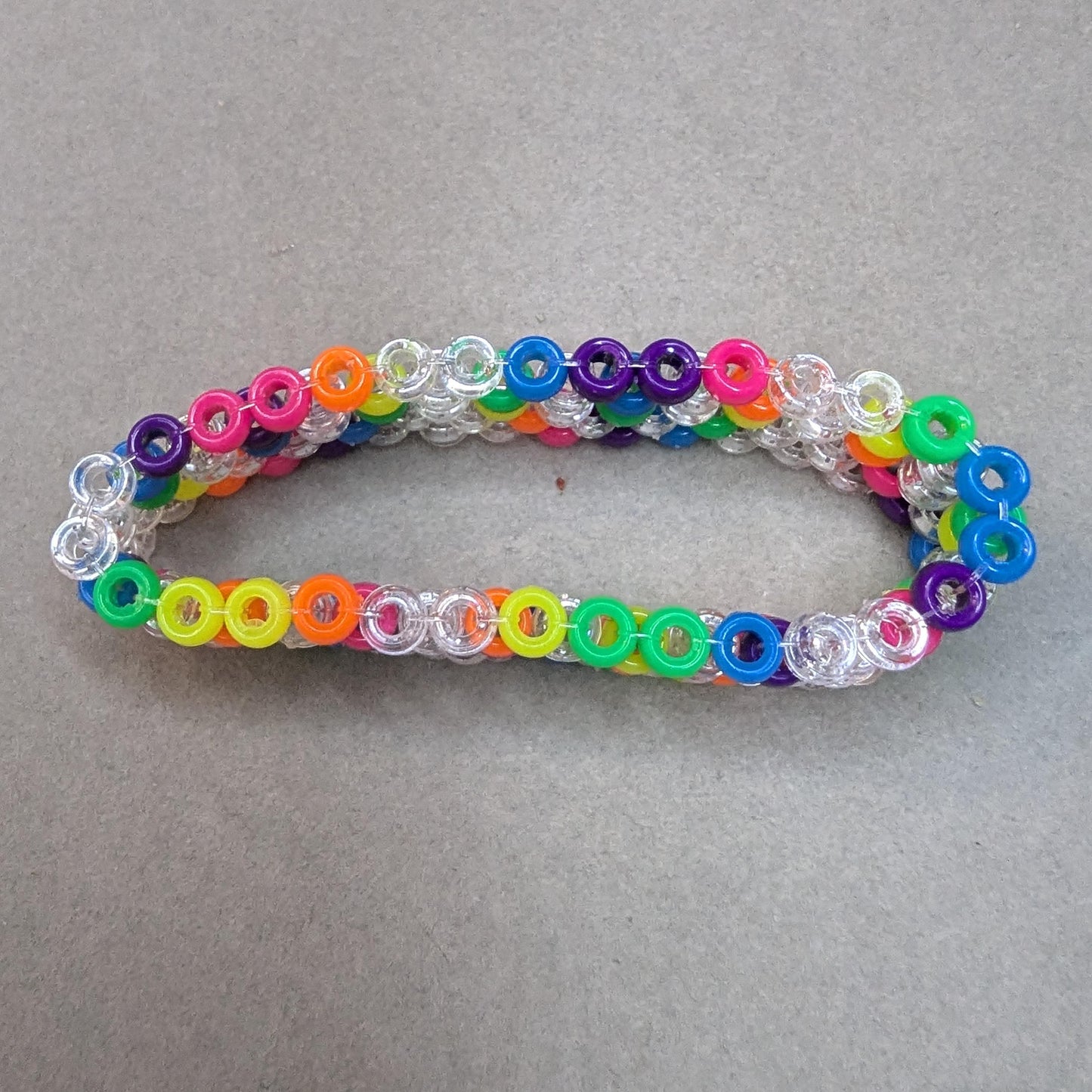 Neon Rainbow Heart Glow Bracelet