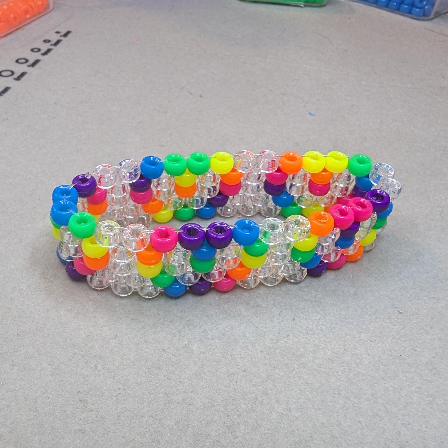 Neon Rainbow Heart Glow Bracelet