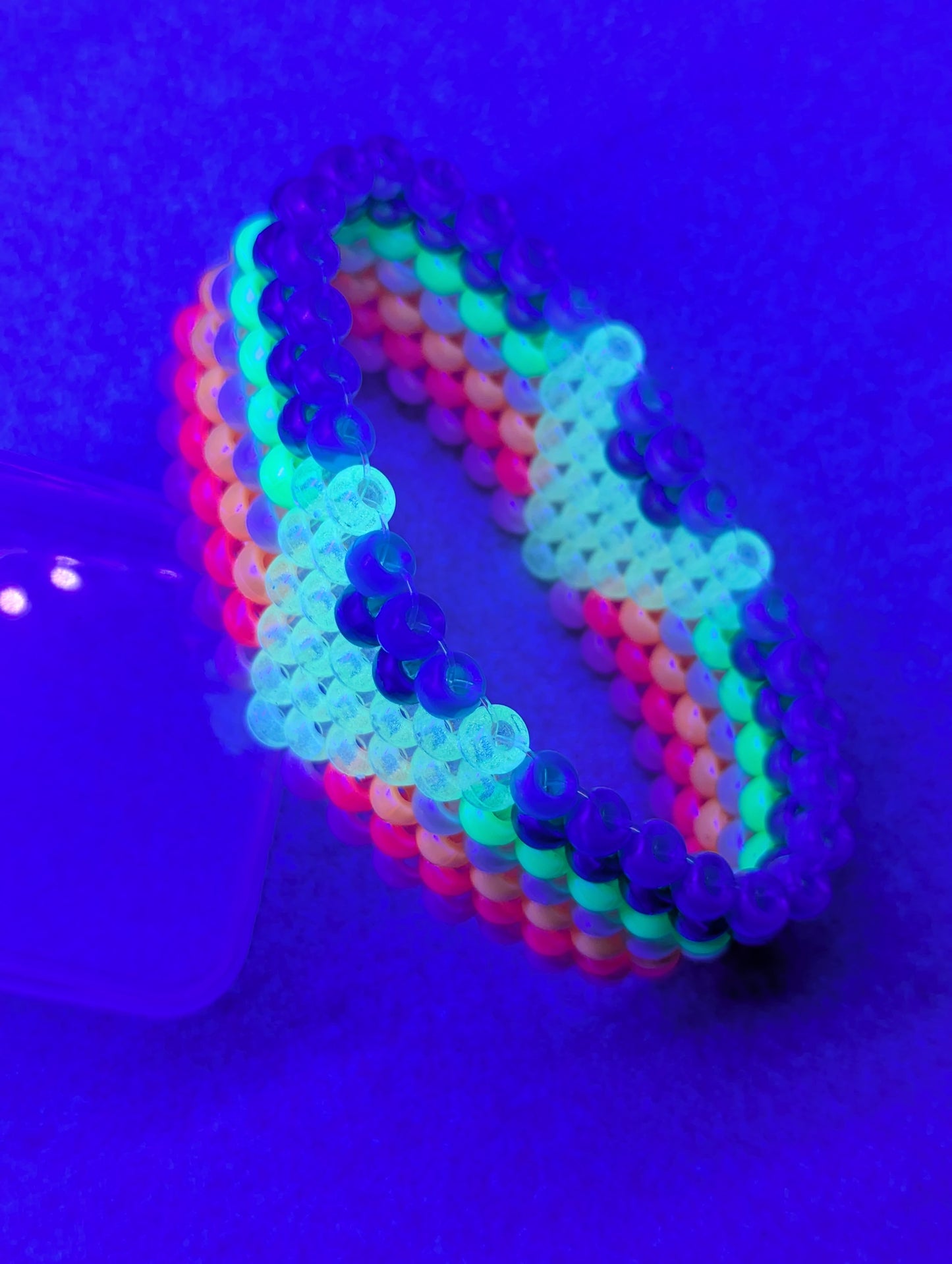 Queer Pride Bracelet with Glow in Dark Hearts