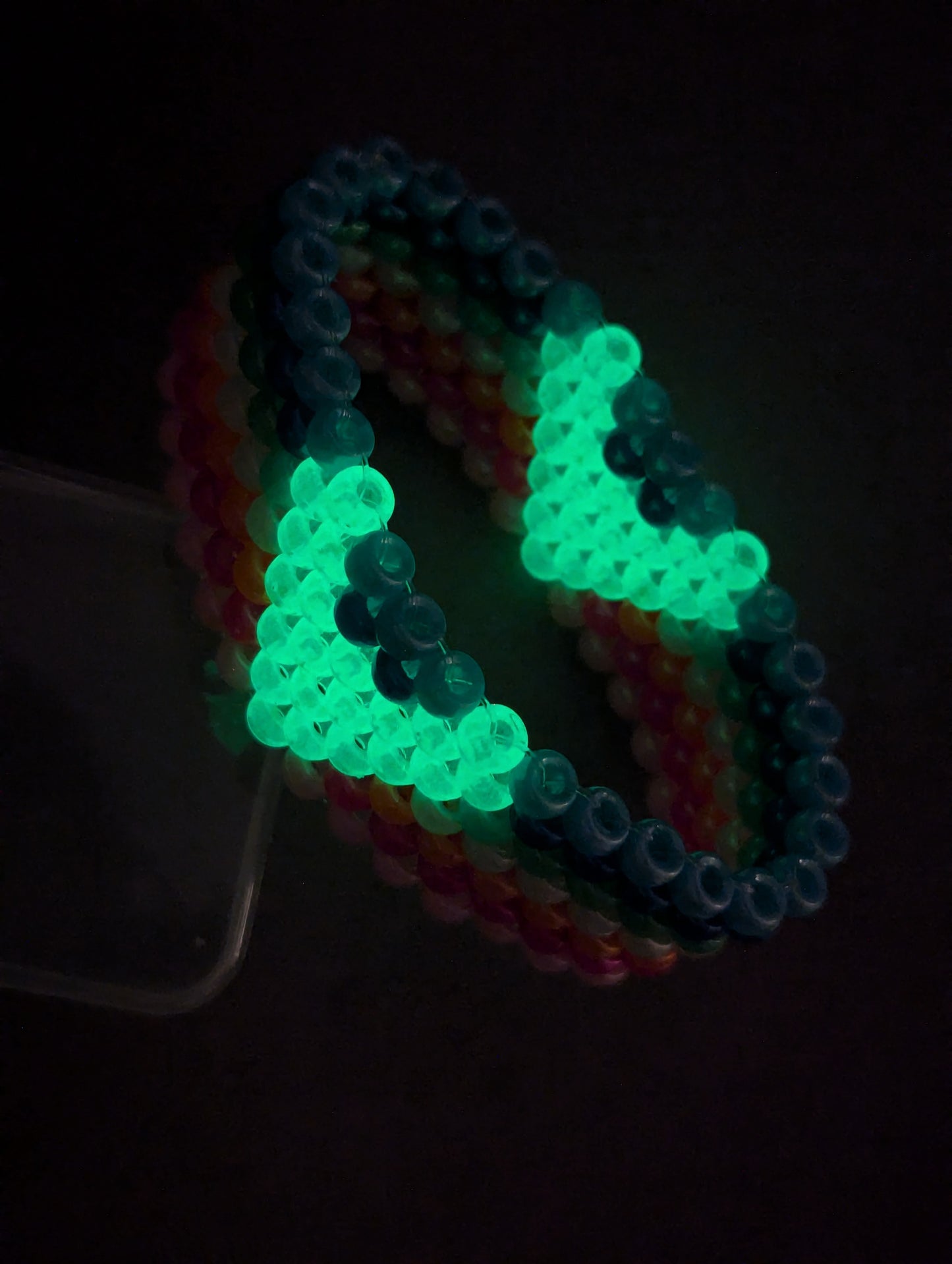 Queer Pride Bracelet with Glow in Dark Hearts