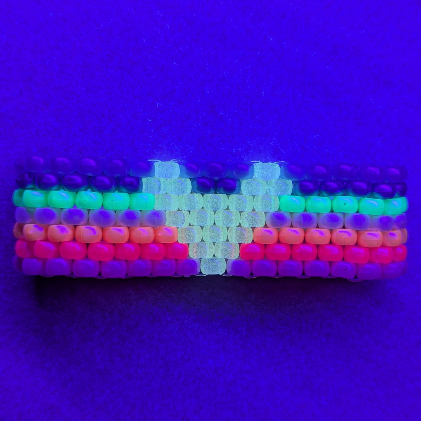 Queer Pride Bracelet with Glow in Dark Hearts