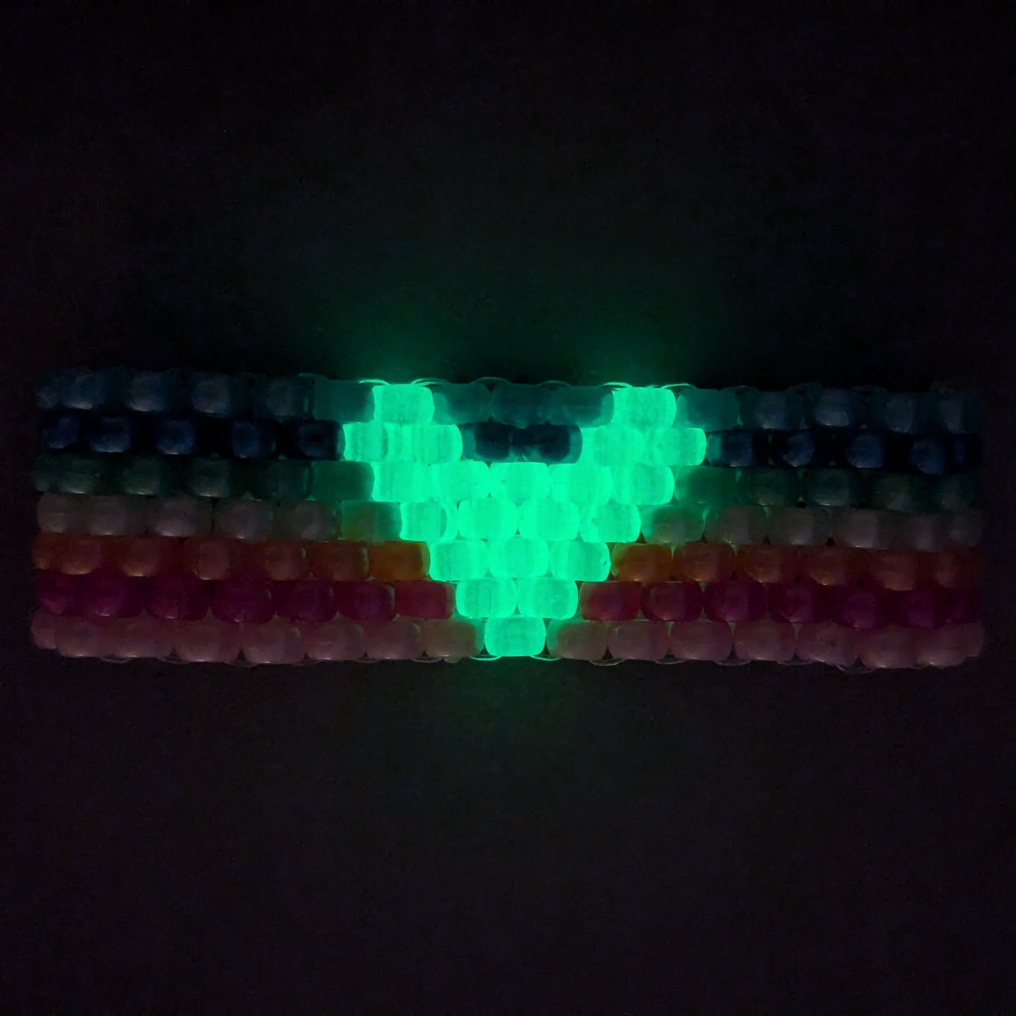 Queer Pride Bracelet with Glow in Dark Hearts